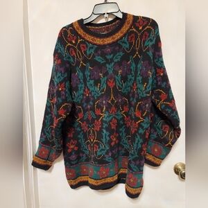 Vintage Lands End Super Thick Women's Sweater "Fair Isle"- Large